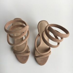 RAYE Spiral Twirl Ankle Wrap Cuff Suede Sandal